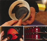 Applying Urushi lacquer